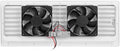 Ventilasjonsrist-sett med dobbeltvifte 12V 485 x 190 mm - Vitrifrigo forfra