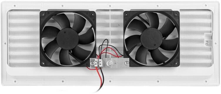 Ventilasjonsrist-sett med dobbeltvifte 12V 485 x 190 mm - Vitrifrigo forfra