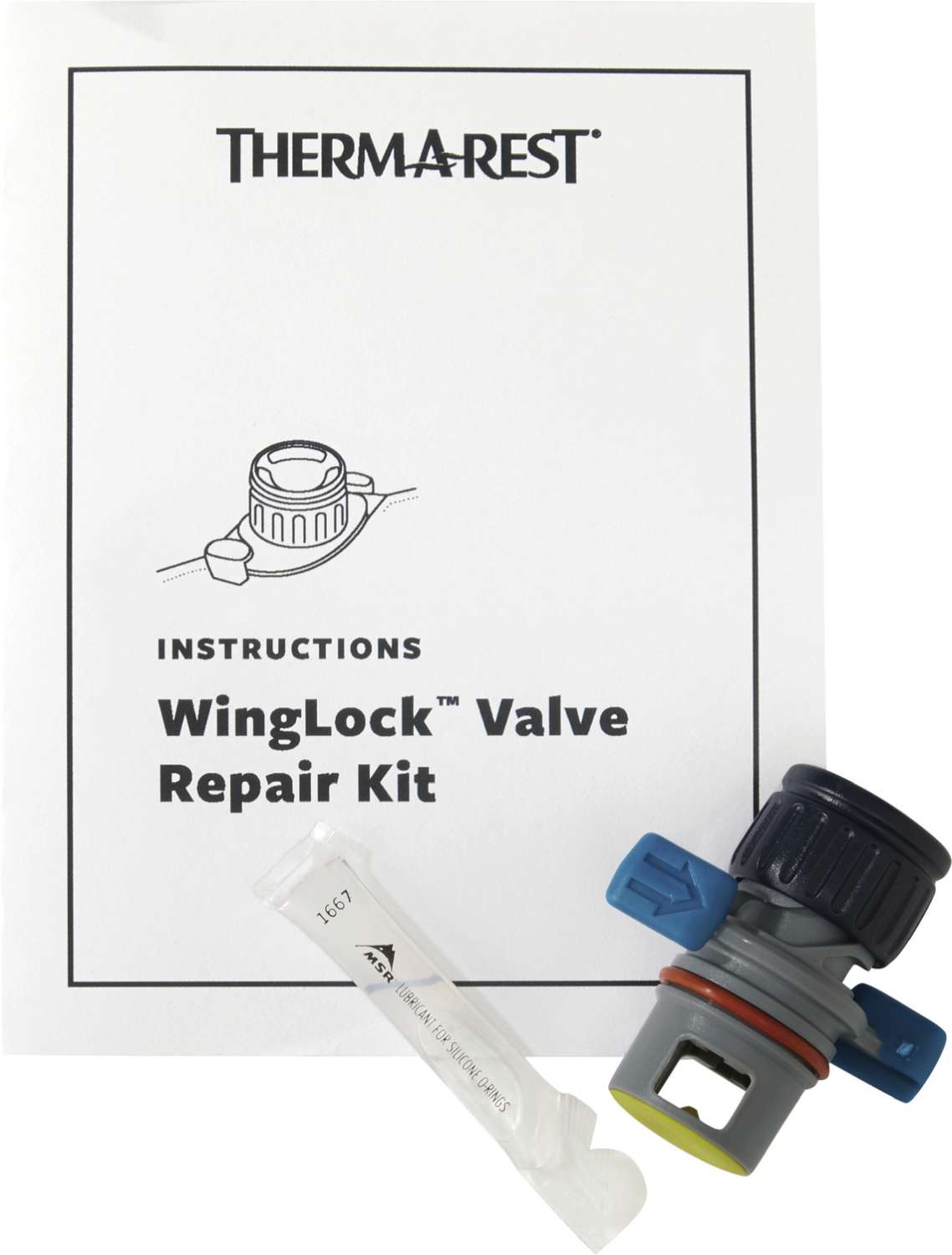 Ventilreparasjonssett for WingLock-ventiler 5x5 cm - Therm-a-Rest for reparasjon av ventiler