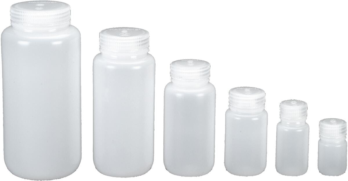 Vidhalseflaske rund i polyetylen 30-1000 ml Nalgene forfra
