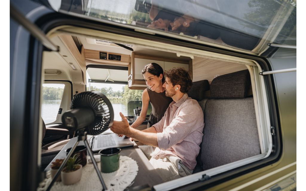 Vifte CXS10 med LED-belysning og batteriindikator