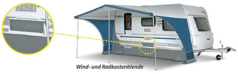 Bakside av Vind- og hjulkasseskjørt for Fendt campingvogn, grå - Dorema