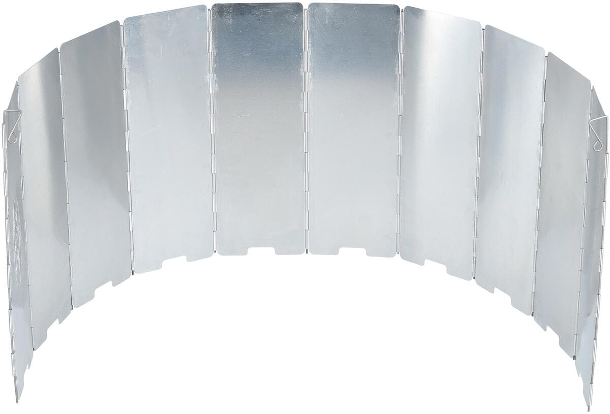 Vindskjerm for gasskoker sammenleggbar aluminium 83,5x24 cm - Camp4 forfra