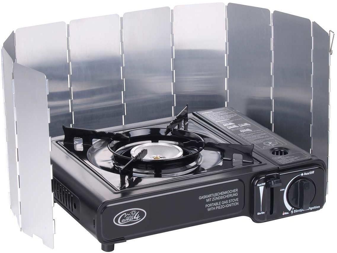 Vindskjerm for gasskoker sammenleggbar aluminium 83,5x24 cm - Camp4 sammenfelt