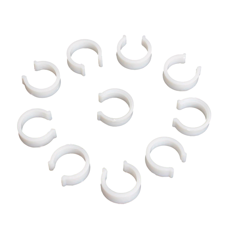 Vindskjermklips for 25 mm stenger, 10-pack hvit - Blue Diamond forfra