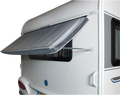 Vindusmarkise for campingvogn med stålramme 180 x 75 cm - Bo-Camp forfra