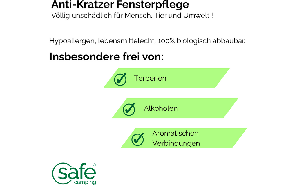 Detalj av flaske med Vinduspleie anti-ripe for akryl- og PVC-vinduer 100 ml - Safe Camping