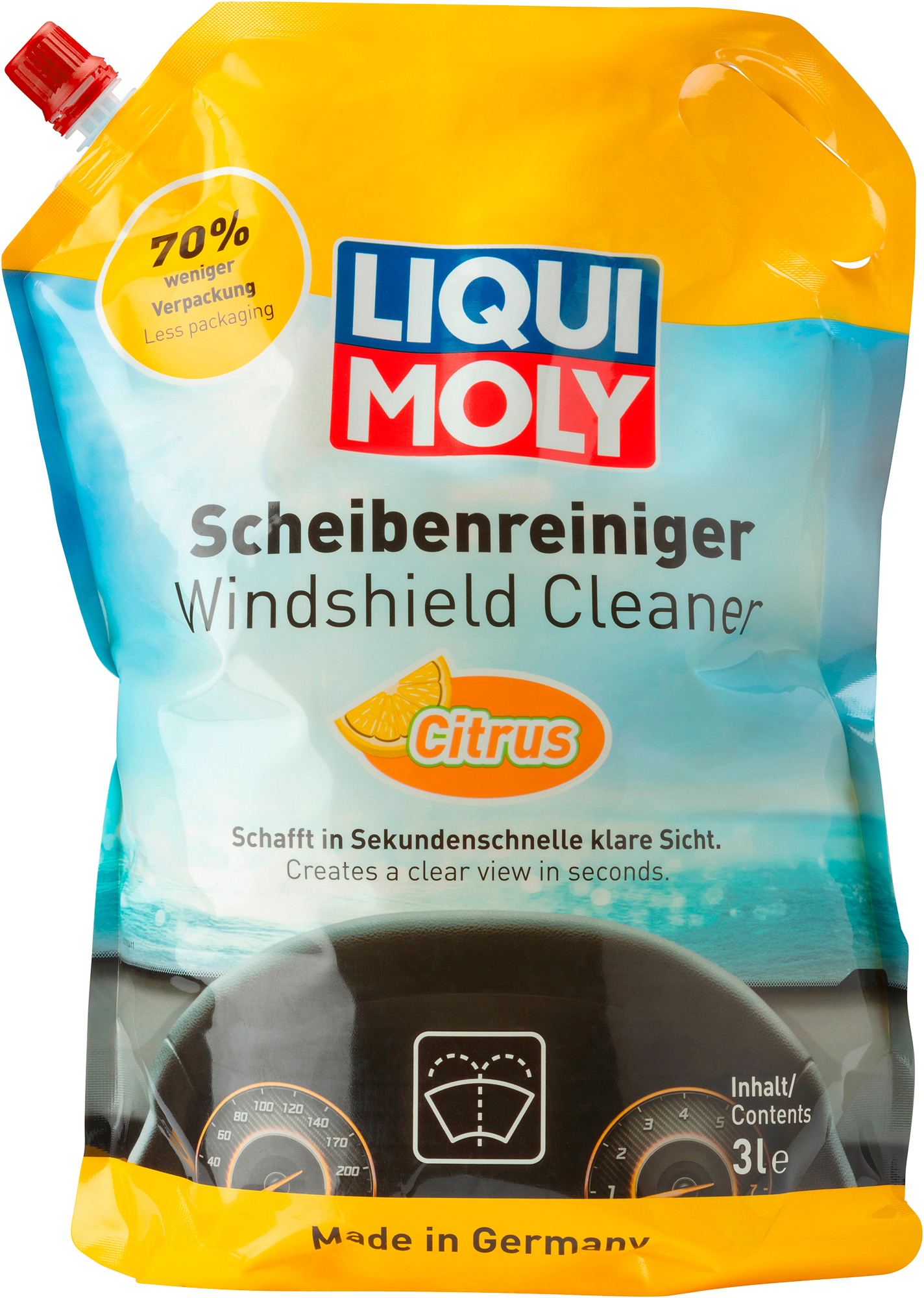 Vindusvaskmiddel sitrus for sprinklervæske 3 liter - Liqui Moly front