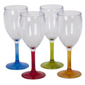 Vinglass i akryl 290 ml 4-pk med fargede stetter Flamefield sett forfra