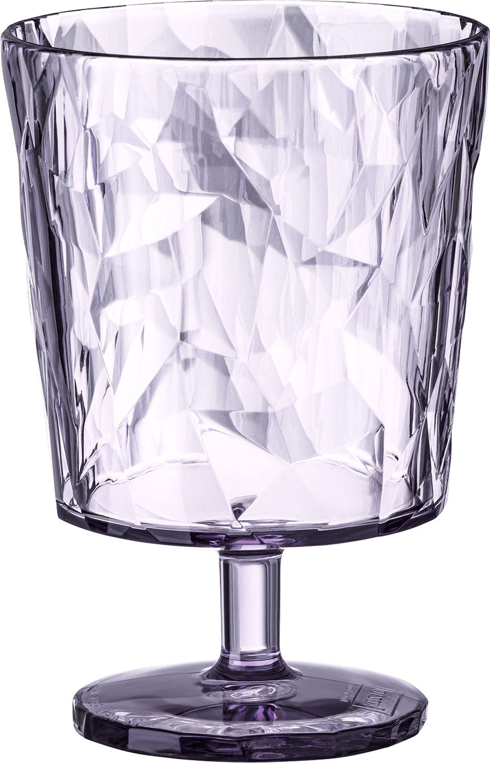 Vinglass Club Light 250 ml stabelbart bruddikkert plast lavender forfra