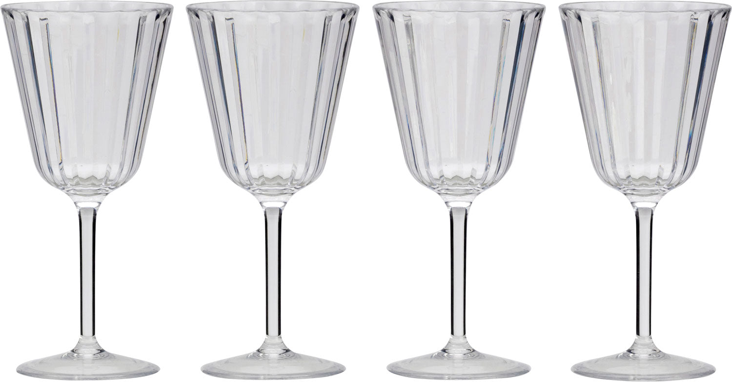 Vinglass Royal 280 ml 4-delers sett i SAN-plast for campingbruk