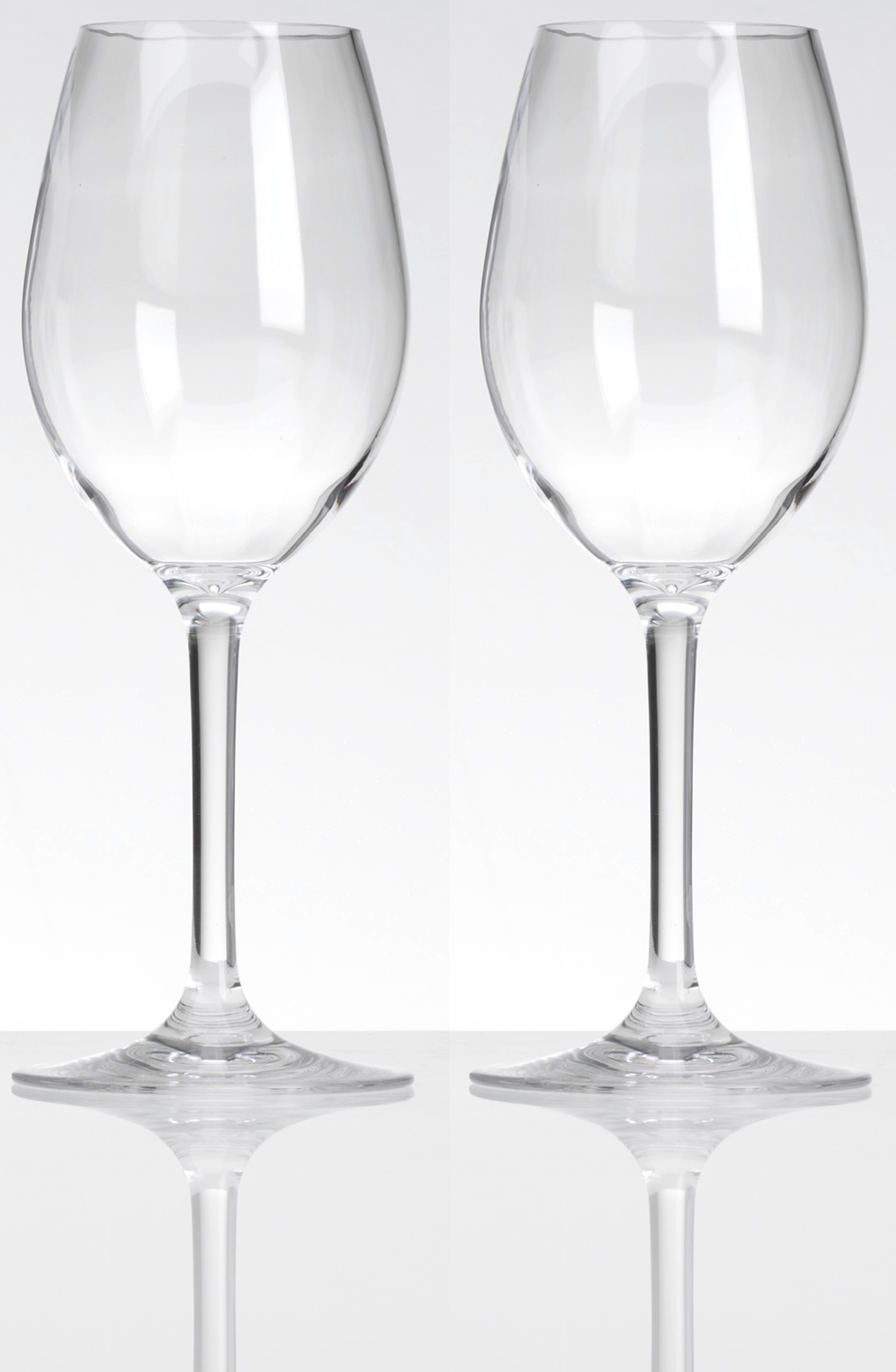 Vinglass sett 2-deler 290 ml polykarbonat transparent - Flamefield forfra