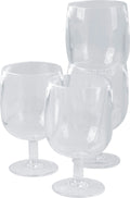 Vinglass sett 4 stk 250 ml stabelbare i plast - Bo-Camp sett for campingbruk