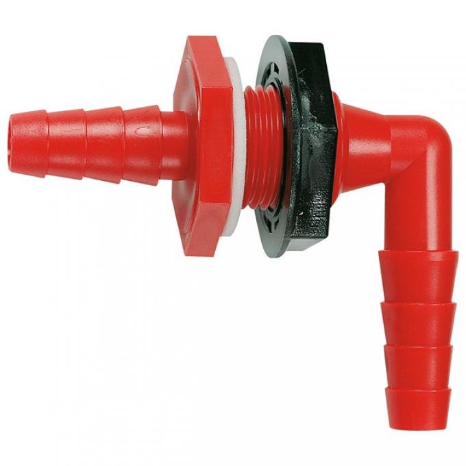Vinkelkobling 1/2" for vanntank med slangenippel 10/12 mm - Lilie forfra