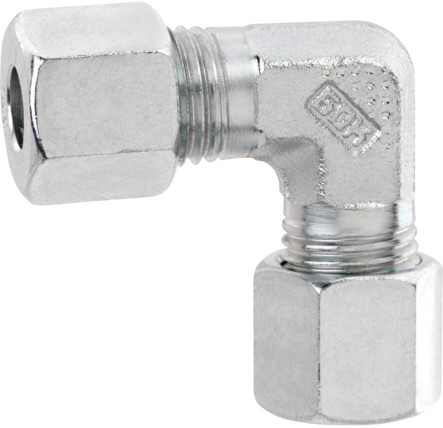 Vinkelkobling med skjærering 8/8 mm stål type W - GOK for presis rørtilkobling