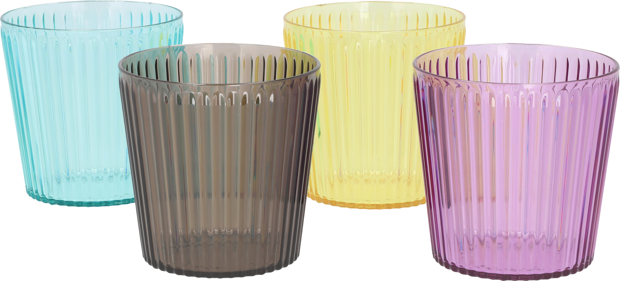Vistosa drikkeglass 4-er sett 400 ml i RPET forfra