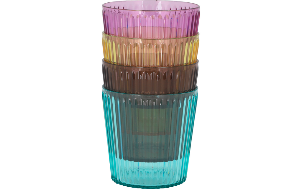 Vistosa drikkeglass 4-er sett 400 ml i RPET bakside