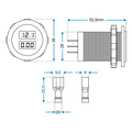 Volt- og amperemeter 6-30 V og 0-10 A 12V/24V - ProPlus forfra