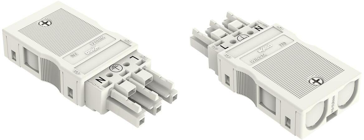 WAGO MIDI hunkonnektor 3-polet detalj av Push-in CAGE CLAMP teknologi