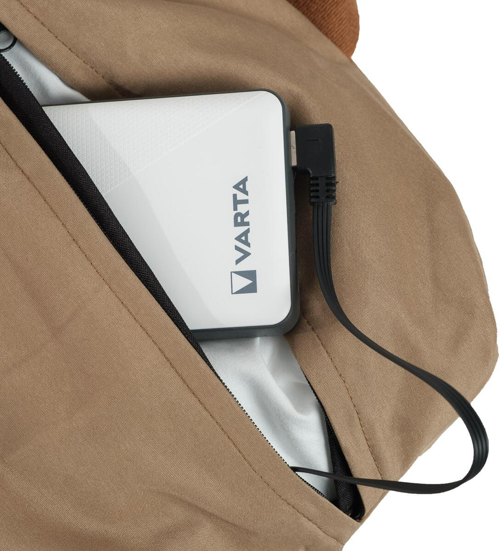 Warmigo varmepute med powerbank 12W 45x45 cm nærbilde av powerbank