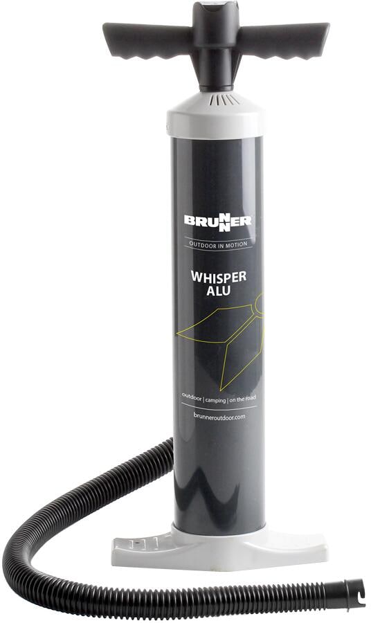 Whisper Alu luftpumpe med adaptersett forfra