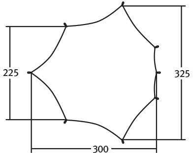 Wing M Travel Line tarp 300x325/225 cm, 960 g, Oak pakket sammen