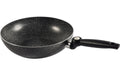 Wok Stone Rock aluminiumspanne 24 cm med sammenleggbart håndtak forfra
