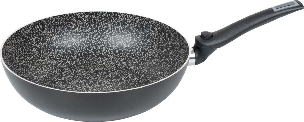 Wokpanne Turn 28 cm med sammenleggbart håndtak aluminium forfra