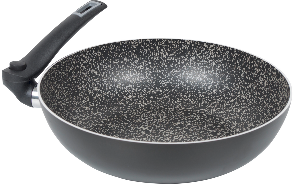 Wokpanne Turn 28 cm med sammenleggbart håndtak aluminium bakside