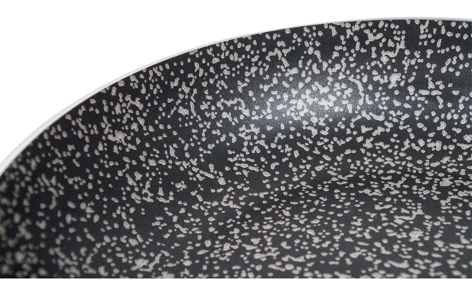 Nærbilde av 5-lags Salus-Stone-belegg på Wokpanne Turn 28 cm aluminium
