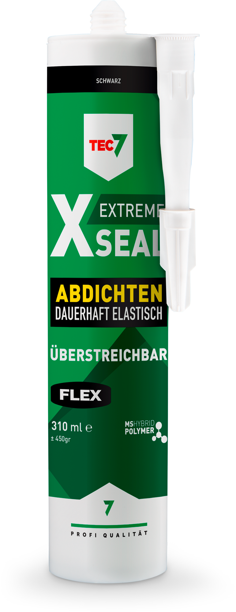 X-Seal tetningsmasse MS-hybridpolymer 310 ml svart forside