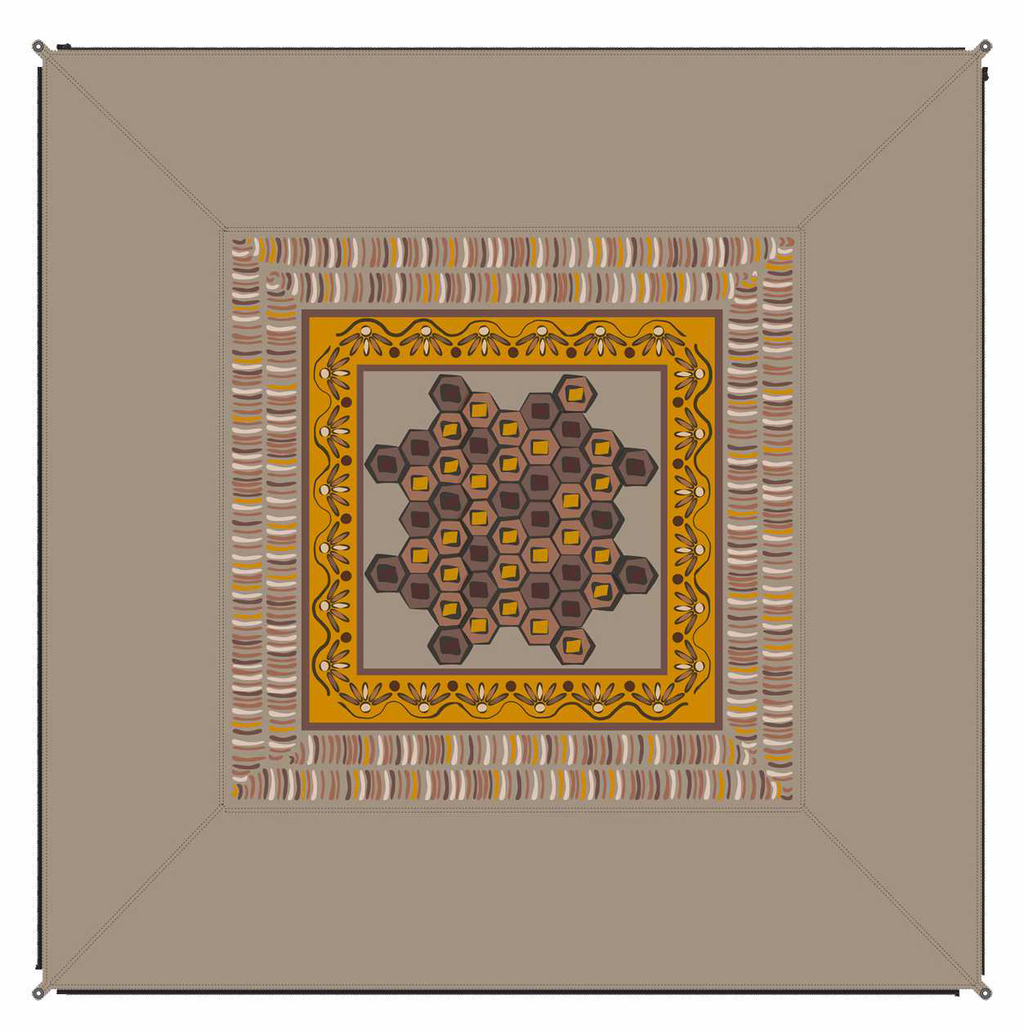 Zip Carpet sammenkoblbart teppe 250x250 cm Afrika forfra