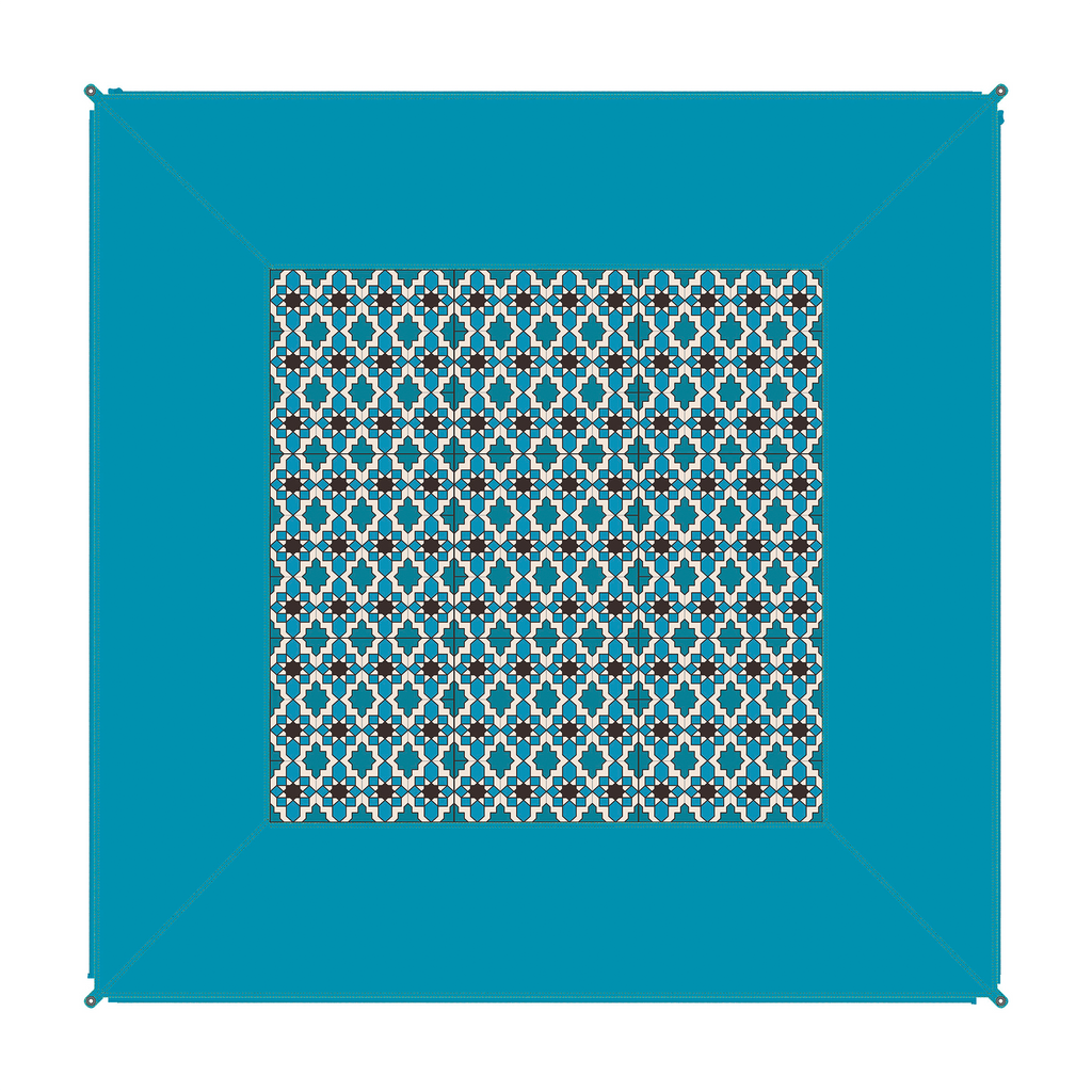 Zip Carpet sammenkoblbart teppe 250x250 cm Karibik - Bent forfra