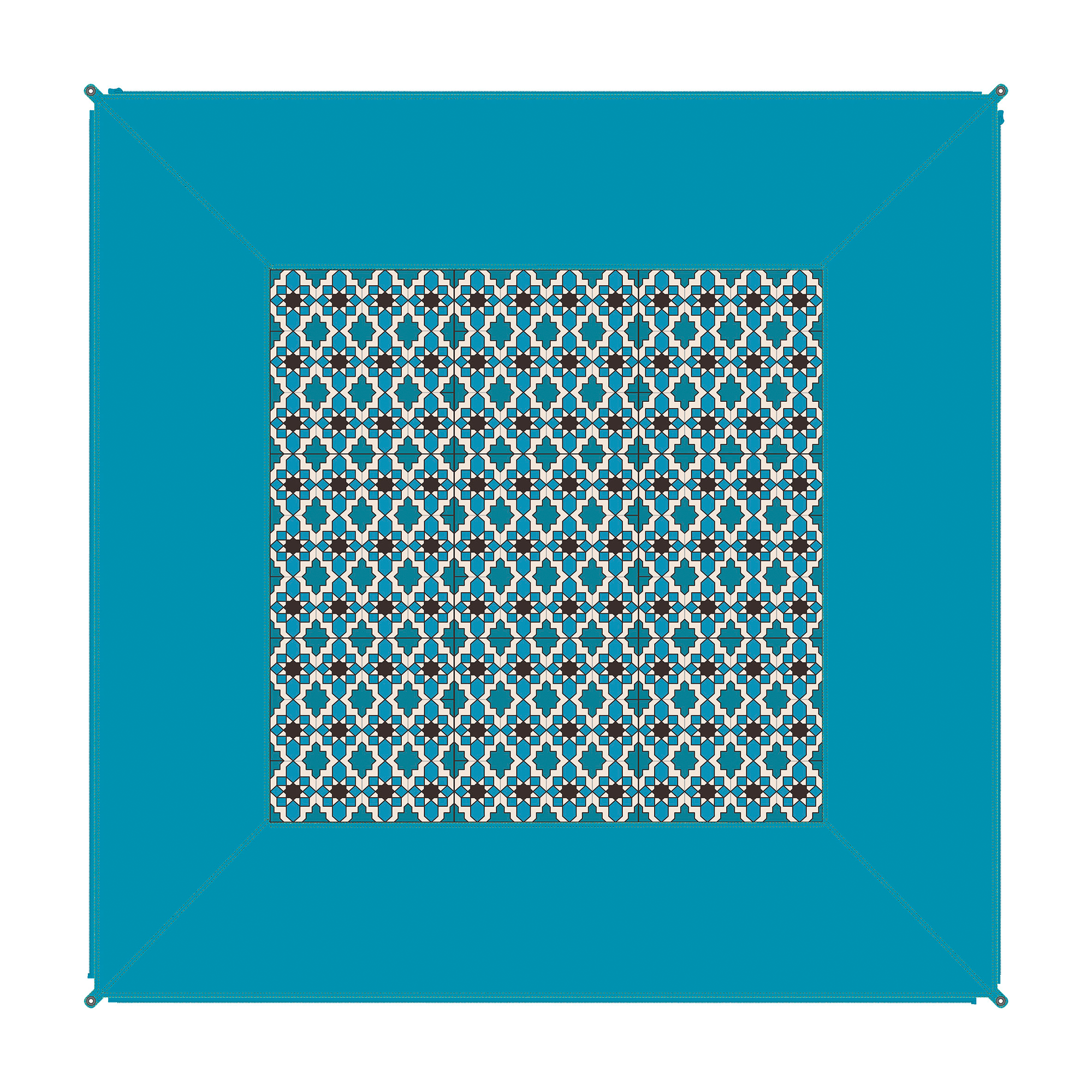 Zip Carpet sammenkoblbart teppe 250x250 cm Karibik - Bent forfra