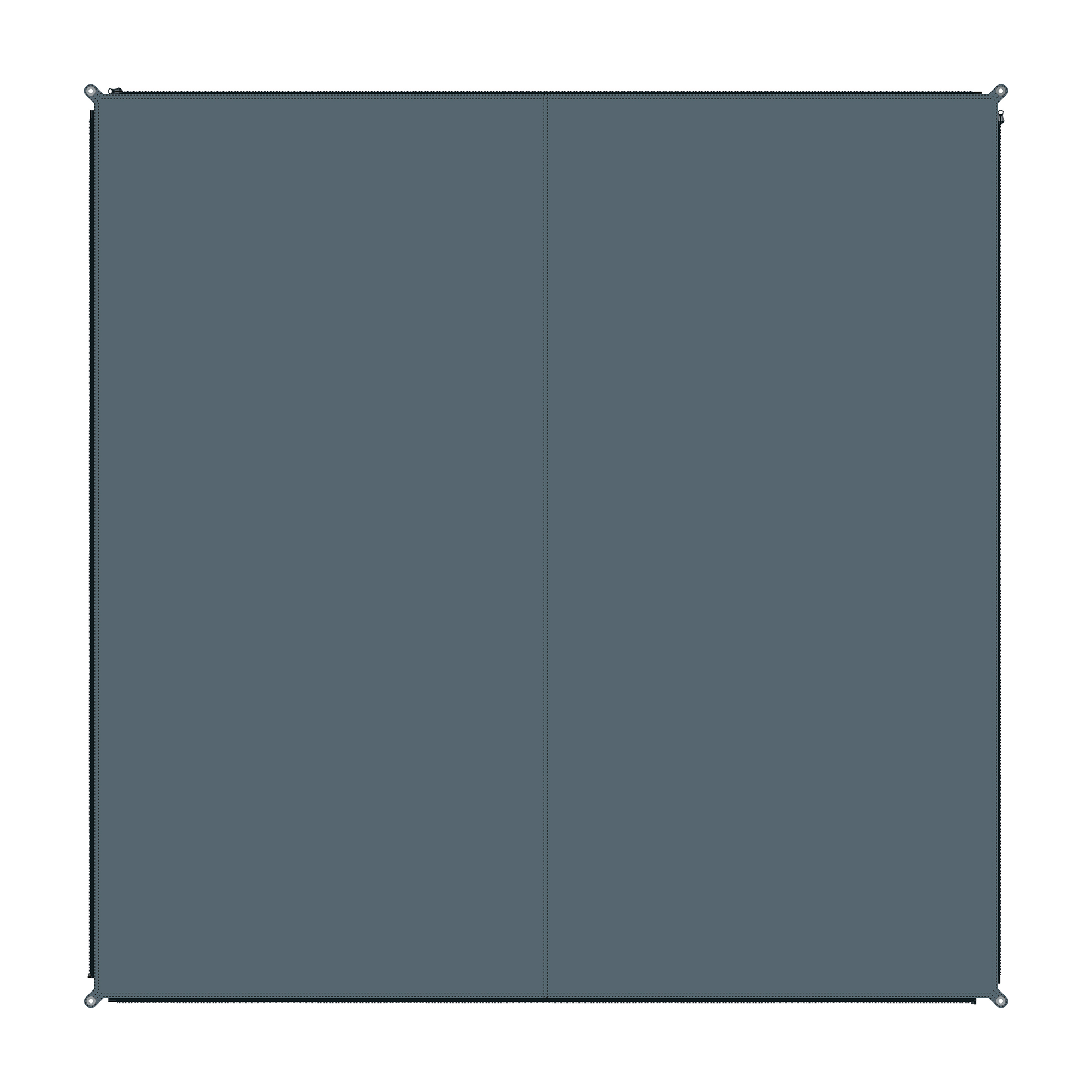 Zip Carpet sammenkoblbart teppe 250x250 cm steel grey forfra